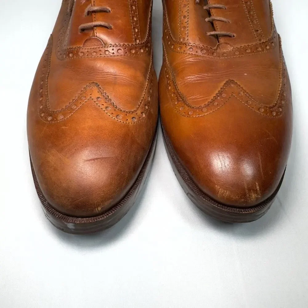 Cole Haan Modern Essentials Wingtip Oxfords British Tan Size 12M